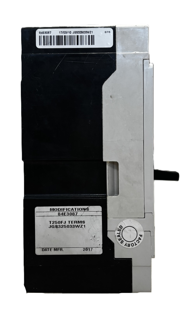 Eaton JGS325033WZ1 Circuit Breaker | 250A | 3P | 600V AC | 35kA @ 480V | JT325033 Trip Unit | JG Frame | UL Listed | MCCB Eaton JGS325033WZ1 Circuit Breaker | 250A | 3P | 600V AC | 35kA @ 480V | JT325033 Trip Unit | JG Frame | UL Listed | MCCB