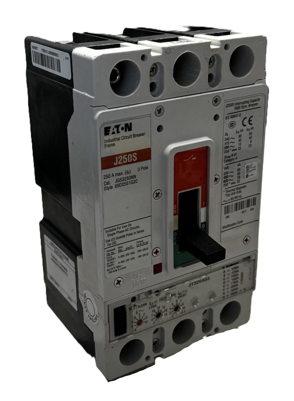 【新品未使用】BREAKER OUT 3mm Long John Eaton JGS325033WZ1 Circuit Breaker | 250A | 3P | 600V AC | 35kA