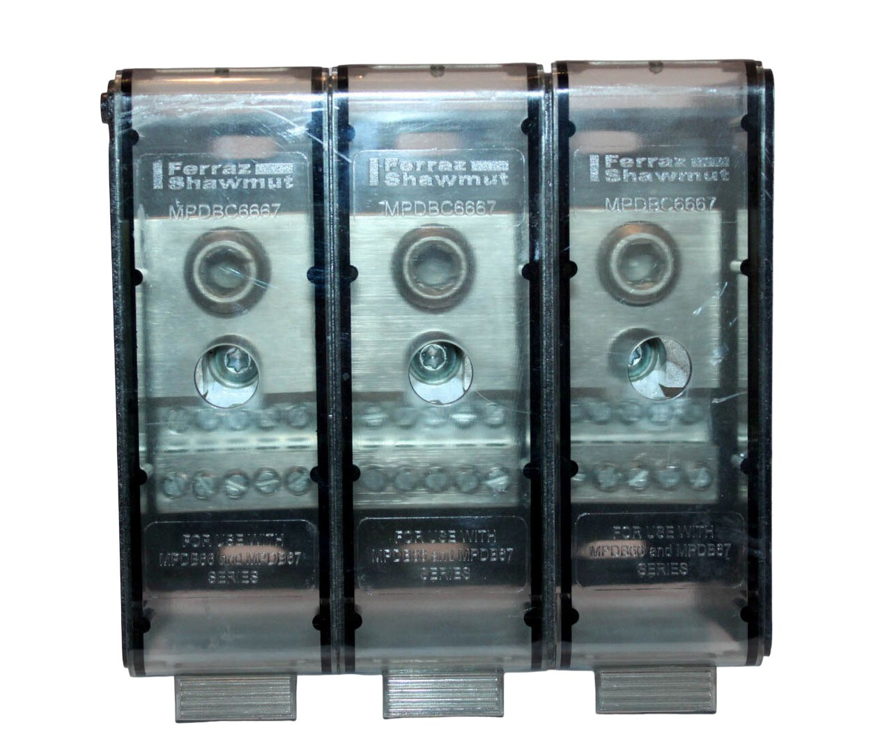 Ferraz Shawmut MPDB67653 – 3-Pole Open-Style Power Distribution Block, Dual-Rated Aluminum/Copper