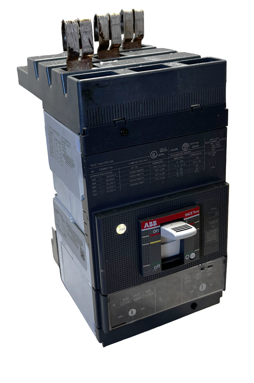 ABB XT4HU3225BYJ000XXX Circuit Breaker 225A, 3-Pole, 600V  - XT4H Frame, LSI Trip Unit