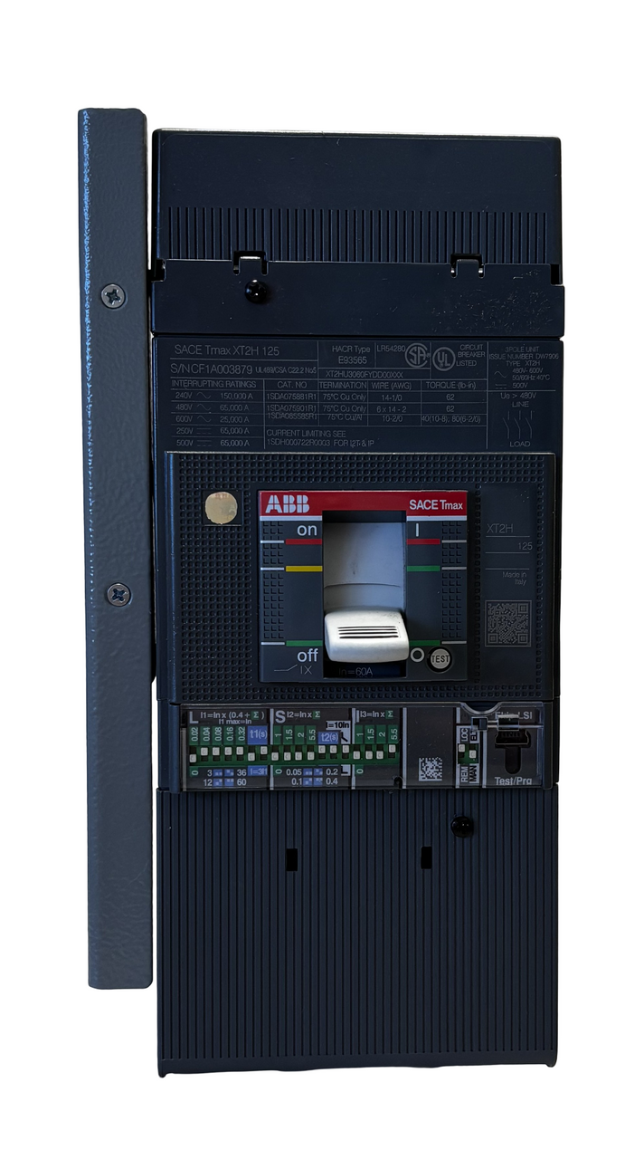 ABB XT2HU3060FYDD00XXX MCCB, 3P 60A 35kA, EKIP LSI Trip Unit, R60 Overcurrent Relay, XT2H Series