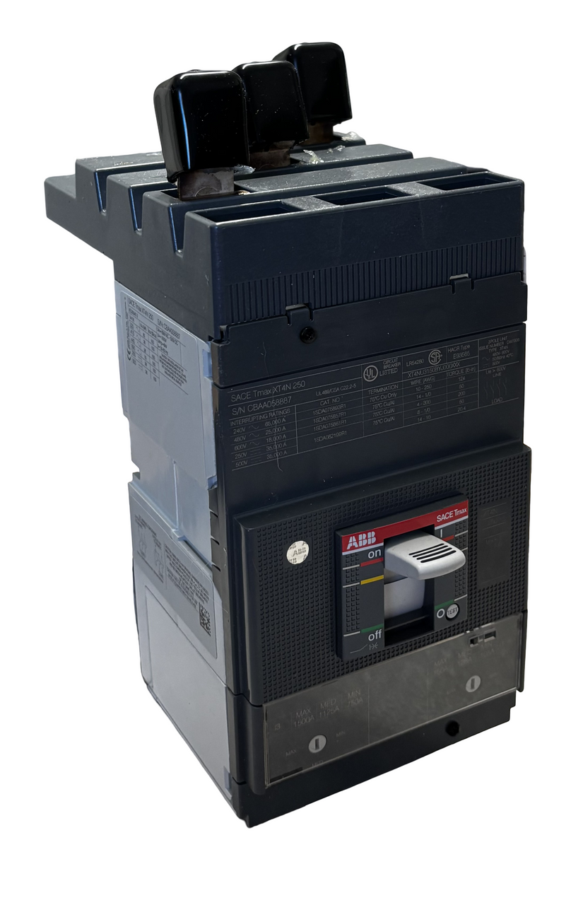 ABB XT4NU3150BYJ000XXX Molded Case Circuit Breaker - 150A, 3-Pole, Tmax XT4N Frame, 25kAIC, UL/CSA