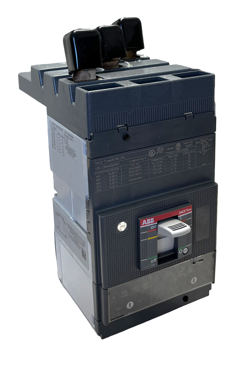 ABB XT4NU3150BYJ000XXX Molded Case Circuit Breaker - 150A, 3-Pole, Tmax XT4N Frame, 25kAIC, UL/CSA