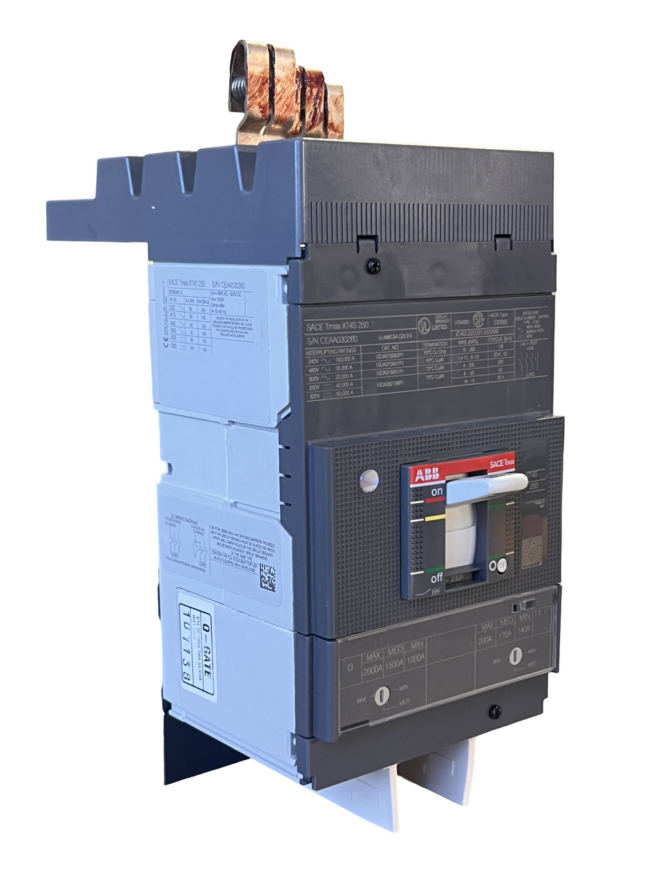 ABB XT4SU3200BYJ000XXX – 200A 3-Pole Molded Case Circuit Breaker, 600VAC, Tmax XT4S, Fixed Thermal-Magnetic Trip, UL/CSA/IEC Rated