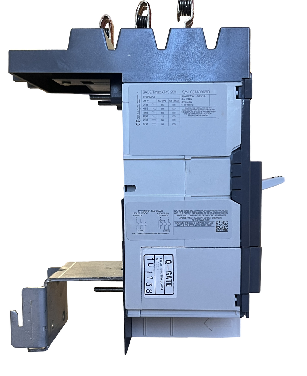ABB XT4SU3200BYJ000XXX – 200A 3-Pole Molded Case Circuit Breaker, 600VAC, Tmax XT4S, Fixed Thermal-Magnetic Trip, UL/CSA/IEC Rated
