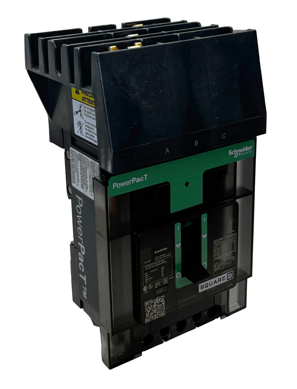 Square D BJA36020Z Circuit Breaker – PowerPact B, 20A, 3 Pole, 600Y/347V AC, 25kA, I-Line, Thermal Magnetic