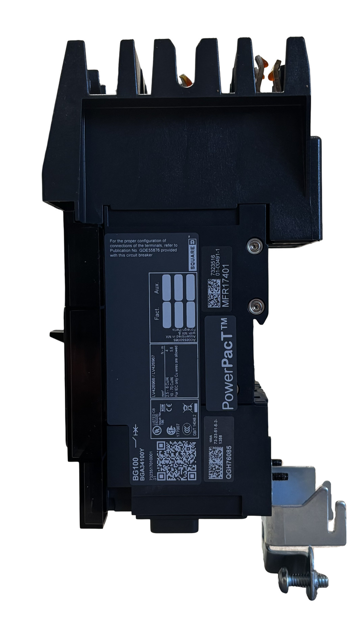 Square D BGA34100YZ Circuit Breaker – PowerPact B, 3 Pole, 100A, 480Y/277V AC, 35kA, I-Line, Thermal Magnetic