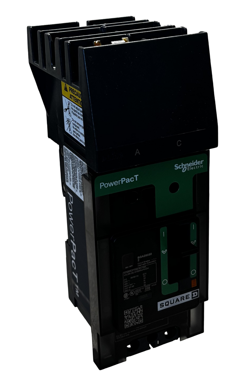 Square D BGA260302 Circuit Breaker – PowerPact B, 30A, 2 Pole, 600Y/347V AC, 18kA, I-Line, Thermal Magnetic