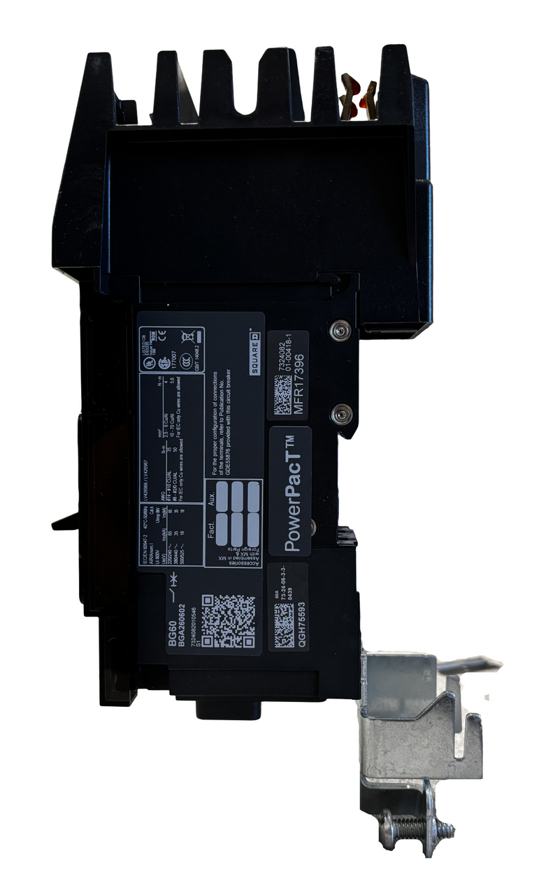 Square D BGA260602 I-Line Circuit Breaker, 60A, 2-Pole, 600Y/347VAC, 18kA, Thermal Magnetic, PowerPacT B Frame