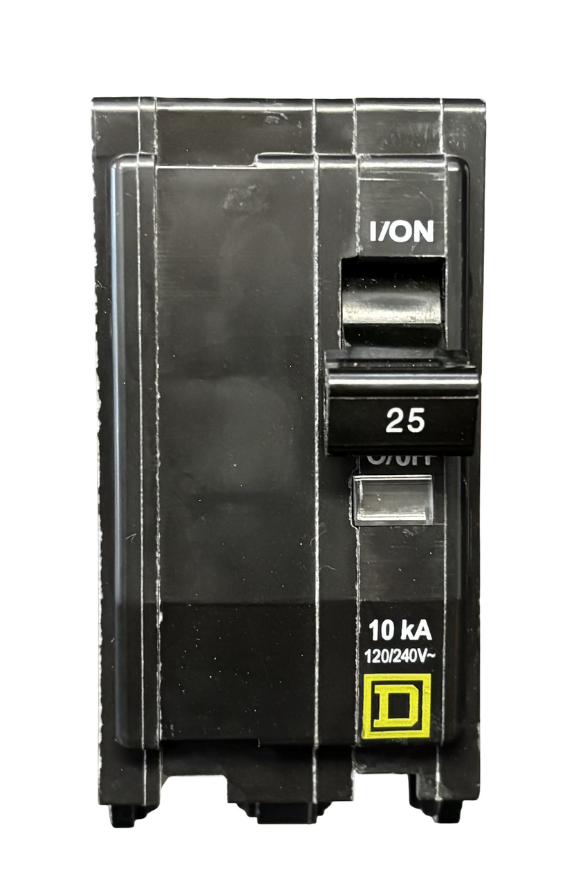 Square D QOB225 Mini Circuit Breaker | QO Series | 25A | 2-Pole | 120/240V AC | 10kA | Bolt-On