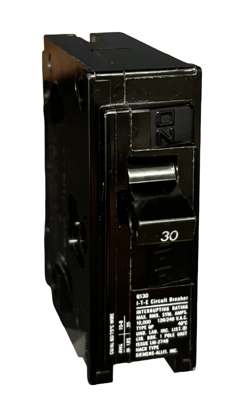 Siemens ITE Q130 Circuit Breaker | 30A | 1-Pole | 120/240V AC | 10kA | Type QP