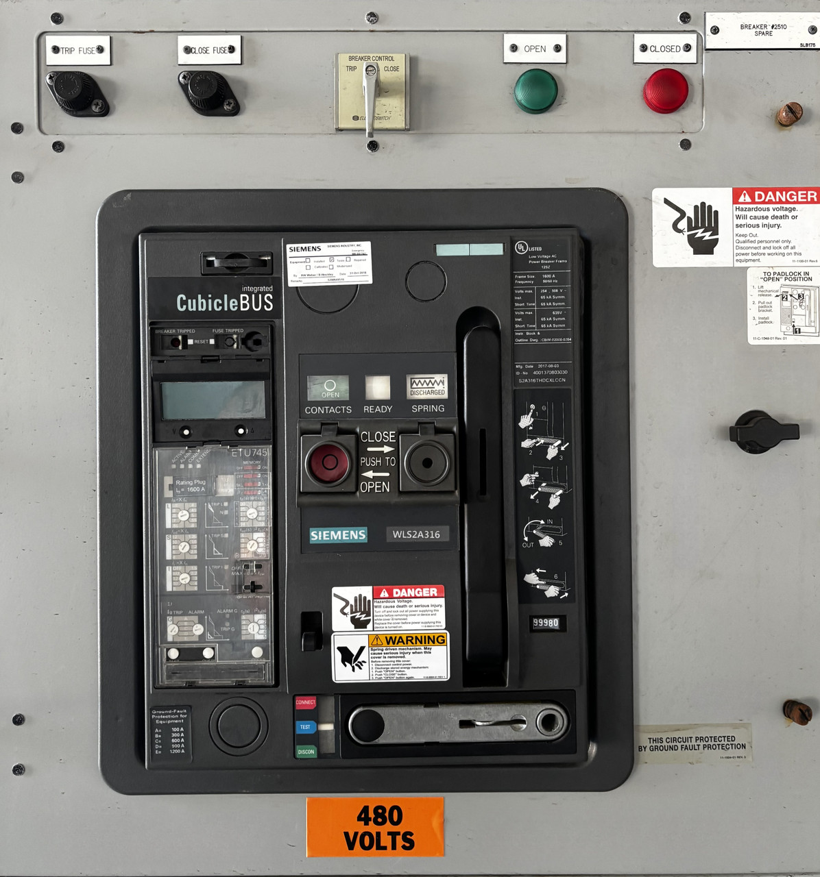 Siemens WL Low Voltage Switchgear | 4000A | 480/277V | 3PH | 4W | Surge, Meter, Test Switch