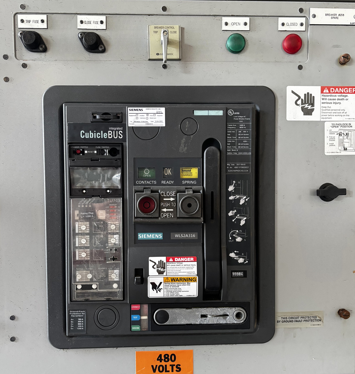 Siemens WL Low Voltage Switchgear | 4000A | 480/277V | 3PH | 4W | Surge, Meter, Test Switch