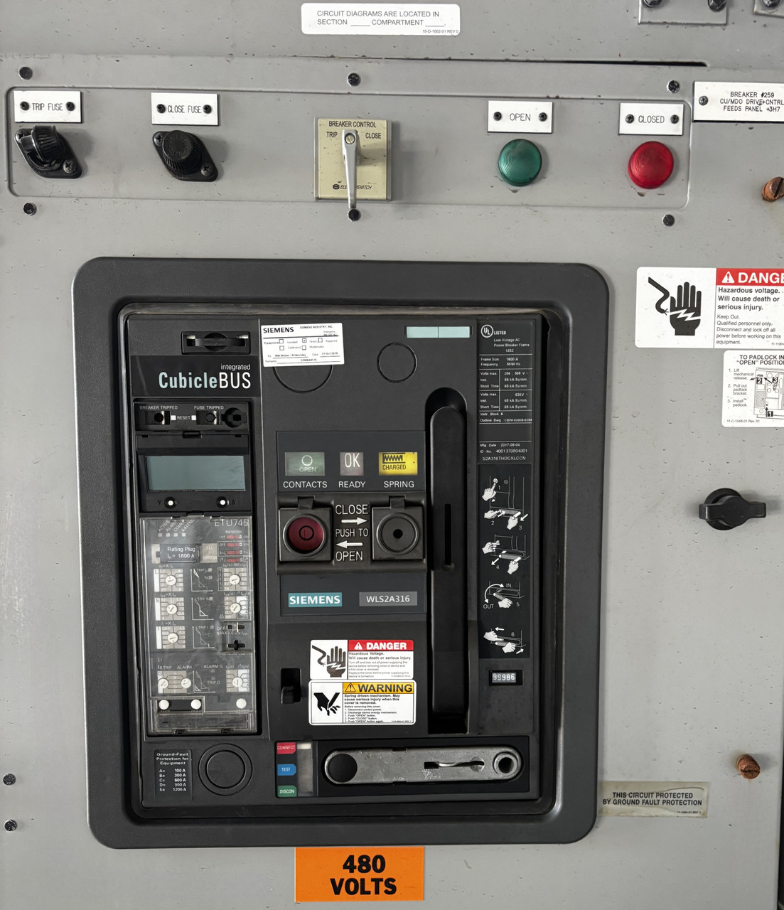 Siemens WL Low Voltage Switchgear | 4000A | 480/277V | 3PH | 4W | Surge, Meter, Test Switch