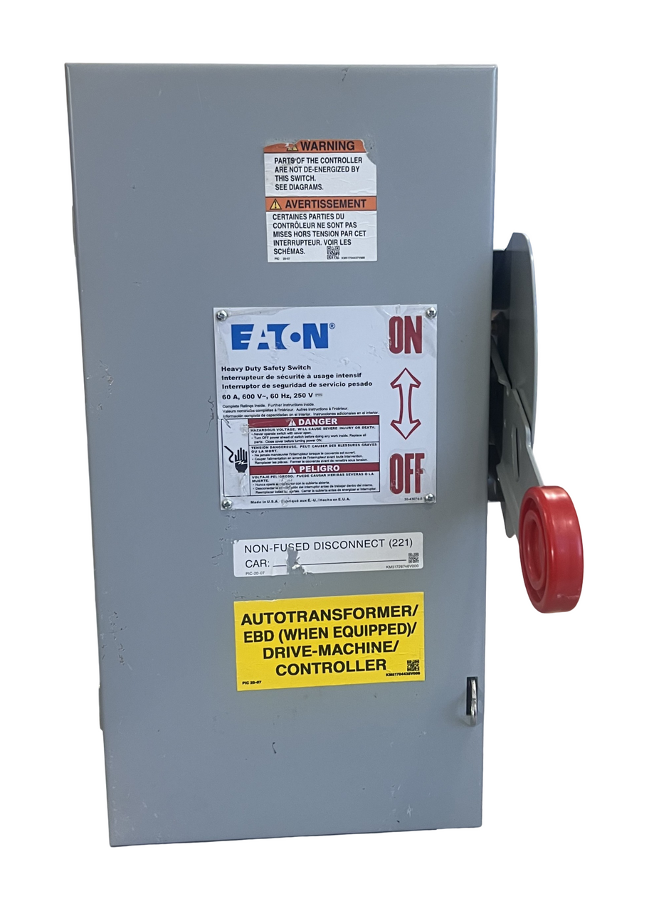Eaton DH362UGK Heavy-Duty Safety Switch 60A 600V 3P Non-Fusible NEMA 1