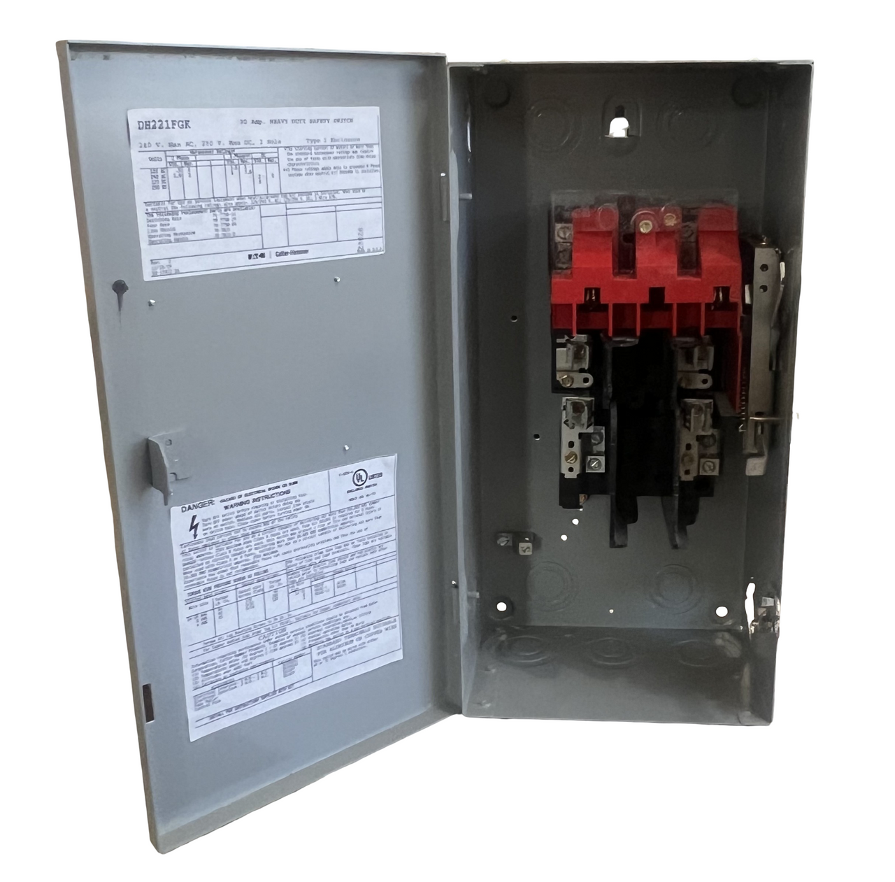 Eaton DH221FGK Safety Switch 30A 240V 2-Pole Fused NEMA 1 Class H