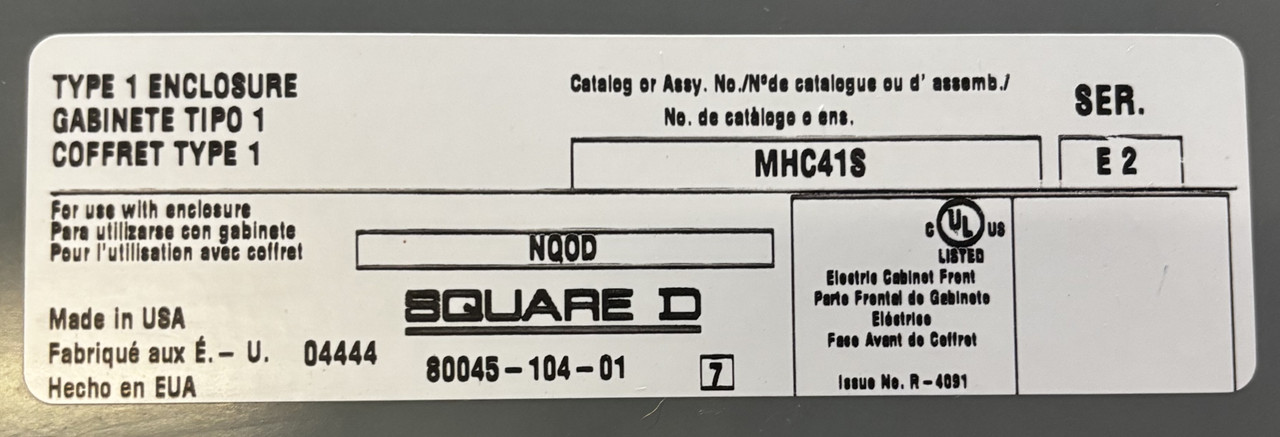 Square D NQOD 208Y/120V 3-Phase 225A 4-Wire Main Breaker Panel | 42 Spaces | Type 1 Enclosure | SureLogic SPD Square D NQOD 208Y/120V 3-Phase 225A 4-Wire Main Breaker Panel | 42 Spaces | Type 1 Enclosure | SureLogic SPD