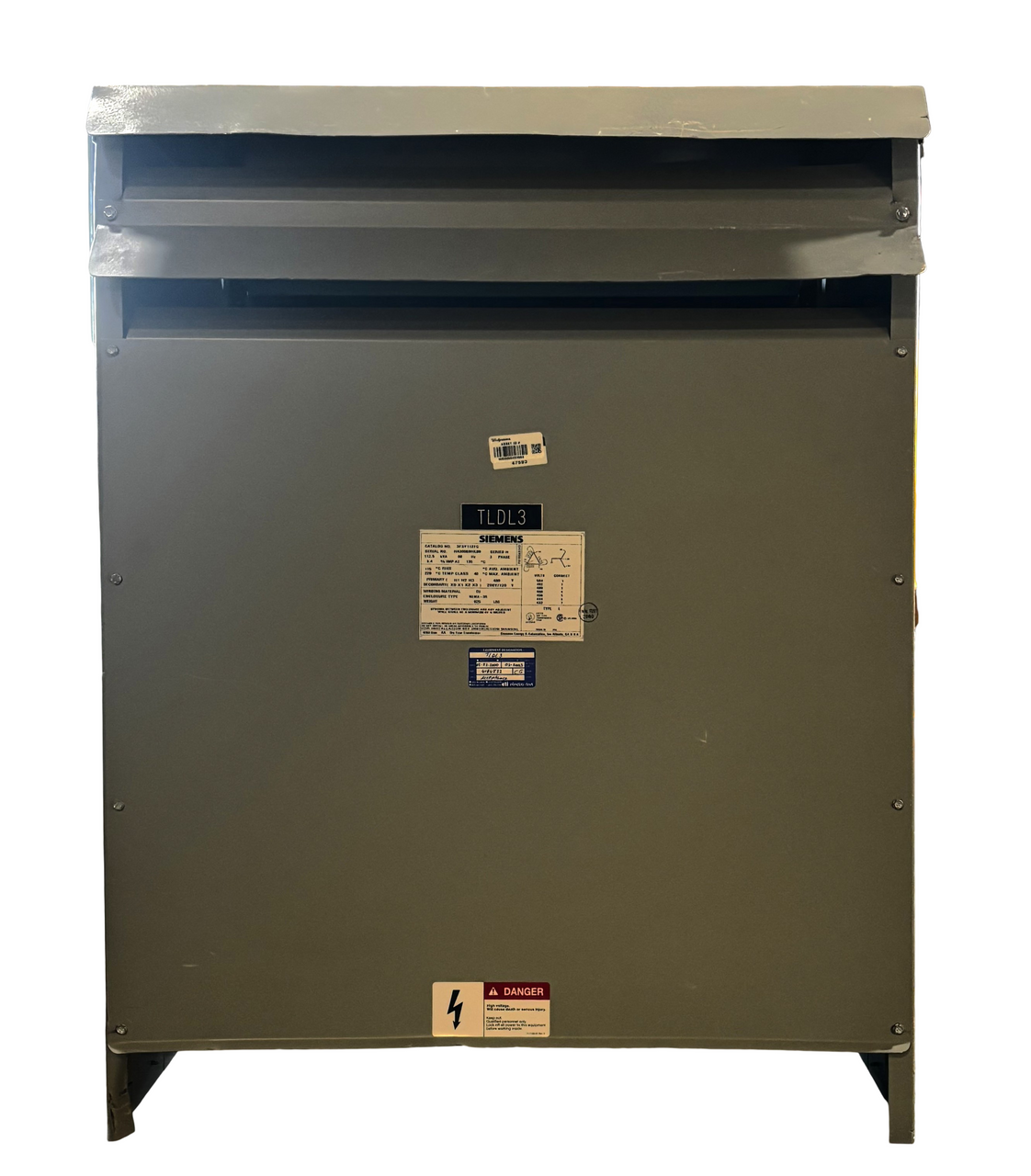 Siemens 3F3Y112FC Transformer 112.5kVA | 3PH | 480V Primary | 208Y/120V Secondary | Copper Winding | NEMA 3R | 115°C Rise