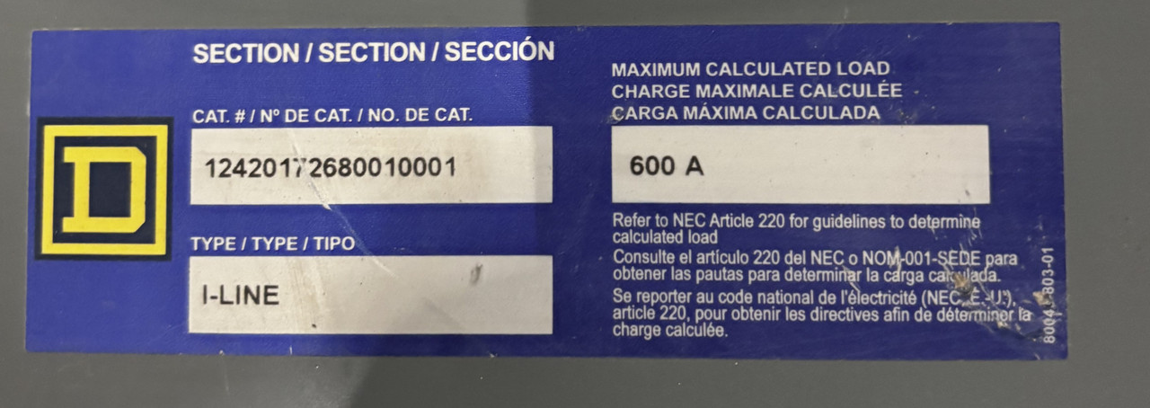 Square D 600A CP I-Line Combo Panelboard 480Y/277V 3 Phase 4 Wire Square D 600A CP I-Line Combo Panelboard 480Y/277V 3 Phase 4 Wire