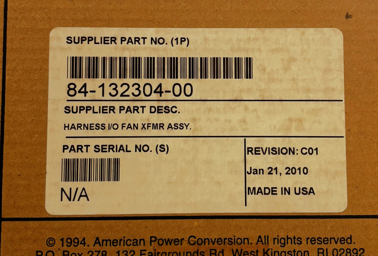 APC 84-132304-00 Harness for I/O Fan – Replacement UPS Fan Cable APC 84-132304-00 Harness for I/O Fan – Replacement UPS Fan Cable
