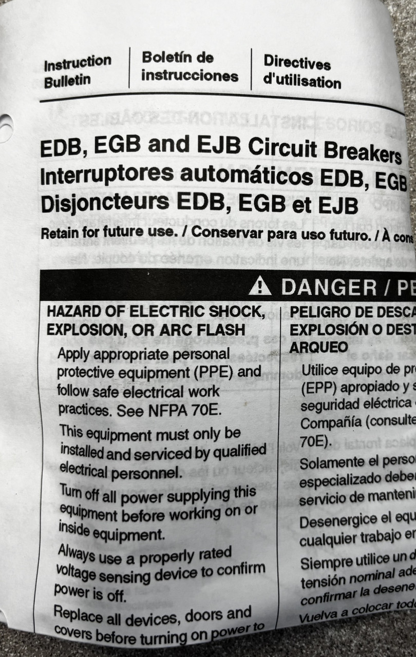 Square D EGB24070 2-Pole 70A Mini Circuit Breaker – E-Frame, 480Y/277VAC, Bolt-On, Visi-Trip, Thermal-Magnetic