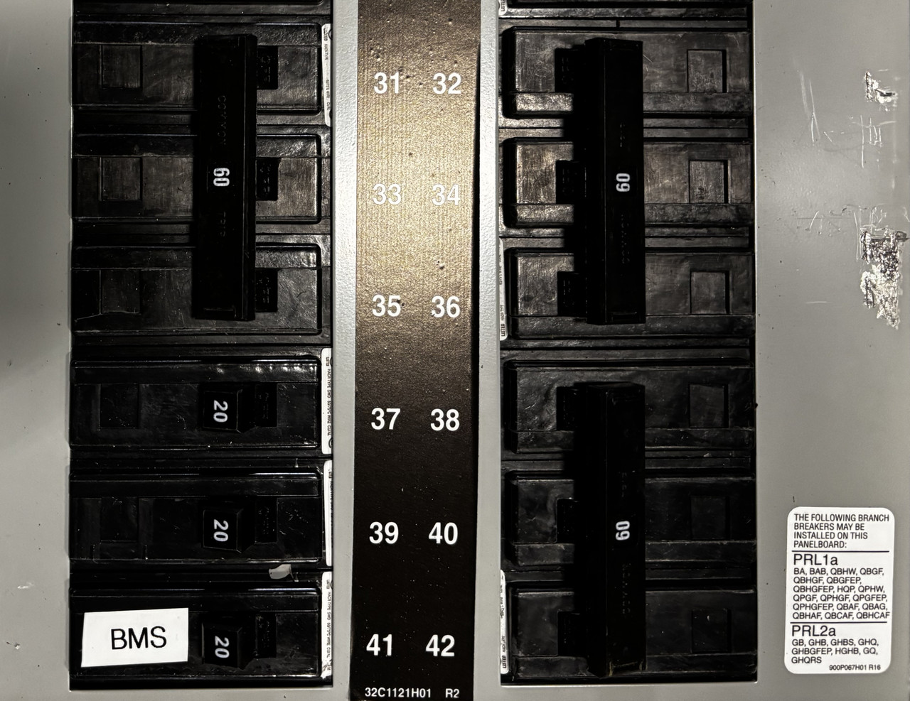 Eaton PRL1A 150A Main Breaker Panelboard | 208Y/120V | 3-Phase | 4-Wire | NEMA 1 | 42 Spaces | Includes Breakers