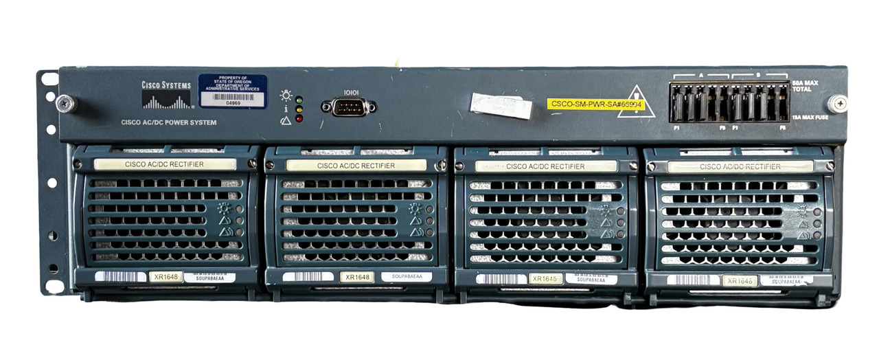 Cisco CSCO-SM-PWR-SA AC/DC Power System Shelf with 4 XR1648 Rectifiers