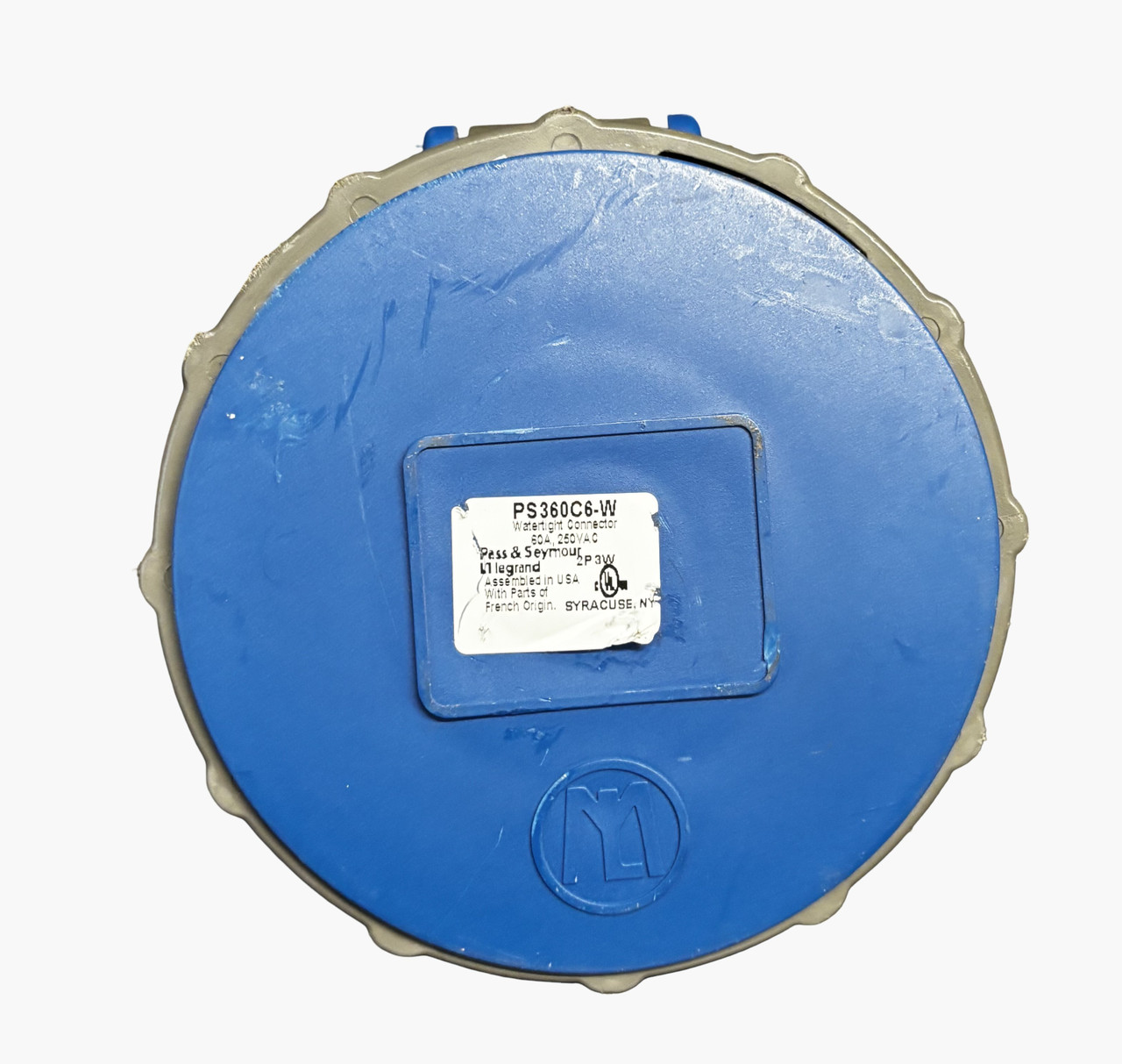 Pass & Seymour PS360C6-W Pin & Sleeve Watertight Connector, 60A, 250V, 2P3W