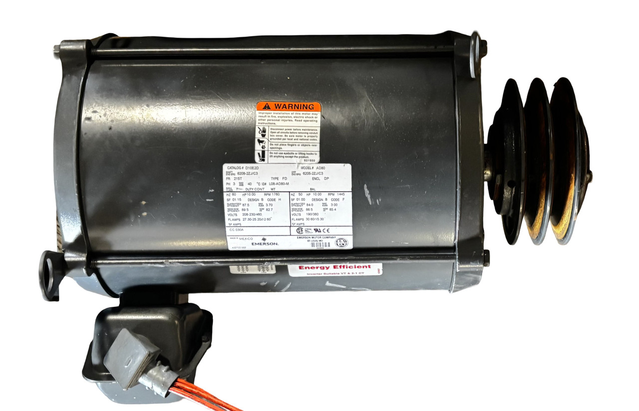 Emerson D10E2D 10 HP 3-Phase Electric Motor 208-230/460V Reversible 215T Frame