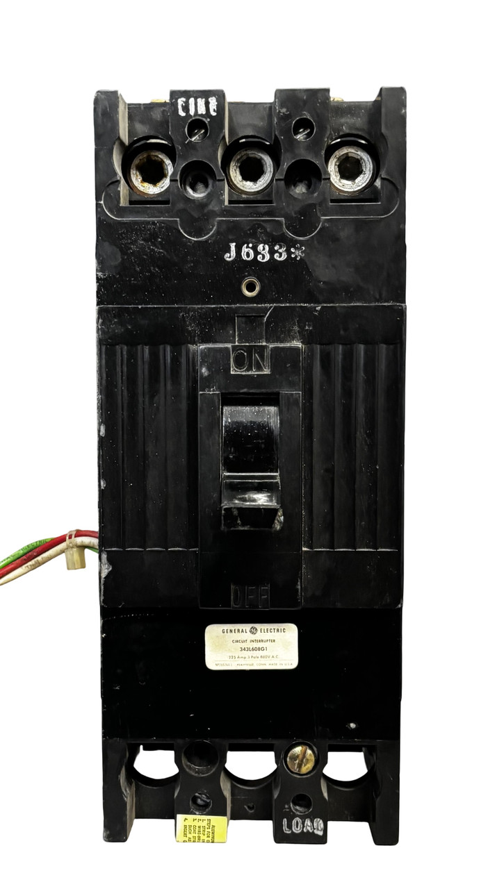 General Electric 343L608G1 Circuit Interrupter – 225A, 3-Pole, 600V
