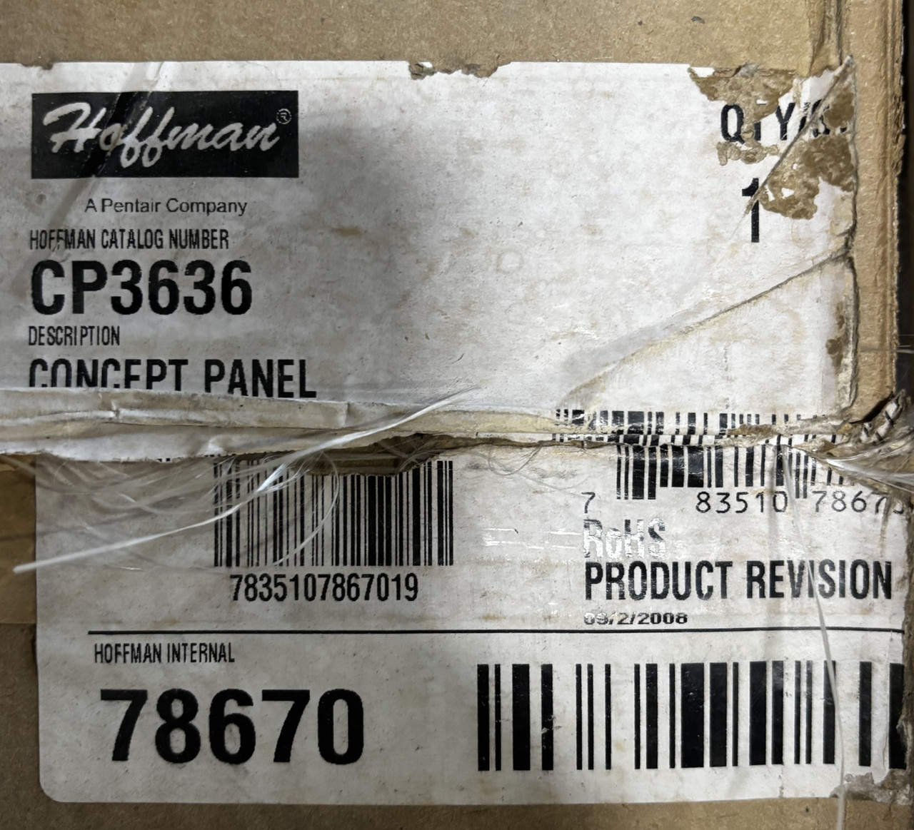 Hoffman CP3636 Concept Panel — 36x36 Enclosure Panel, White, Mild Steel