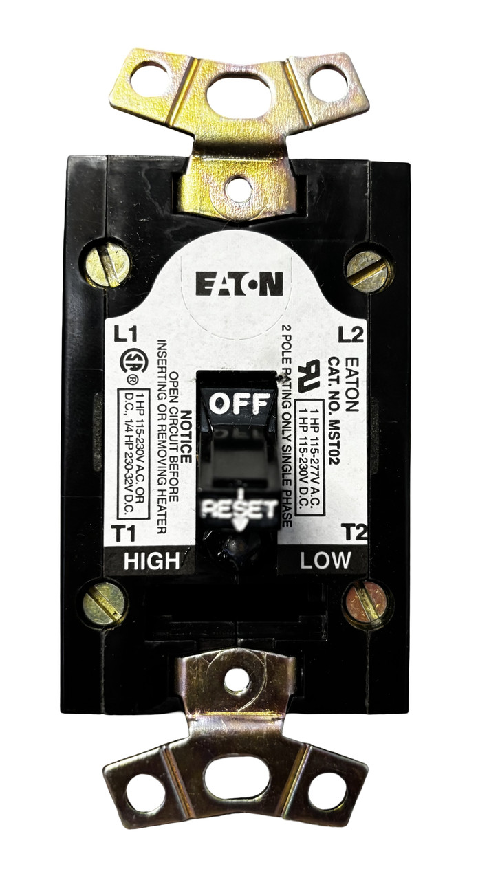 Eaton MST02 Manual Motor Starter – 2-Pole, Single-Phase, Toggle Operator, 0.4-16A
