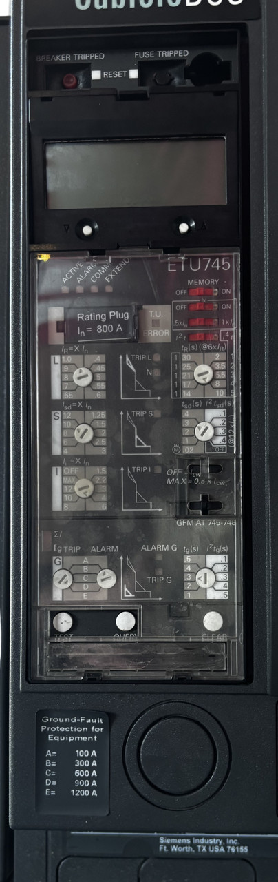 Siemens 3WL3216-4AS30-1AA0 3-Pole 1600A Air Circuit Breaker – Fixed Mount – SENTRON 3WL Series