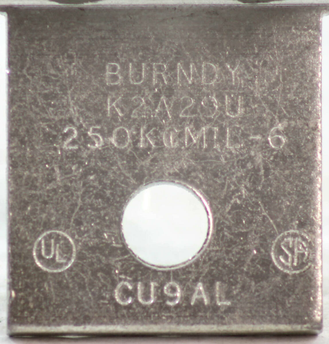 Burndy K2A29U Aluminum Mechanical Lug 2 Ports 6-250 kcmil 1-Hole 3