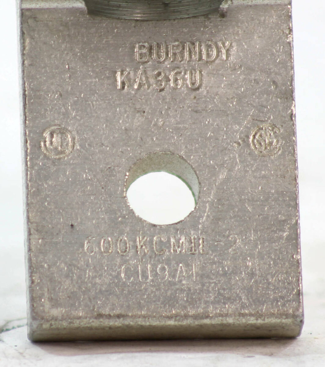 Burndy KA36U Aluminum Mechanical Lug 2-600MCM Single Conductor 1-Hole