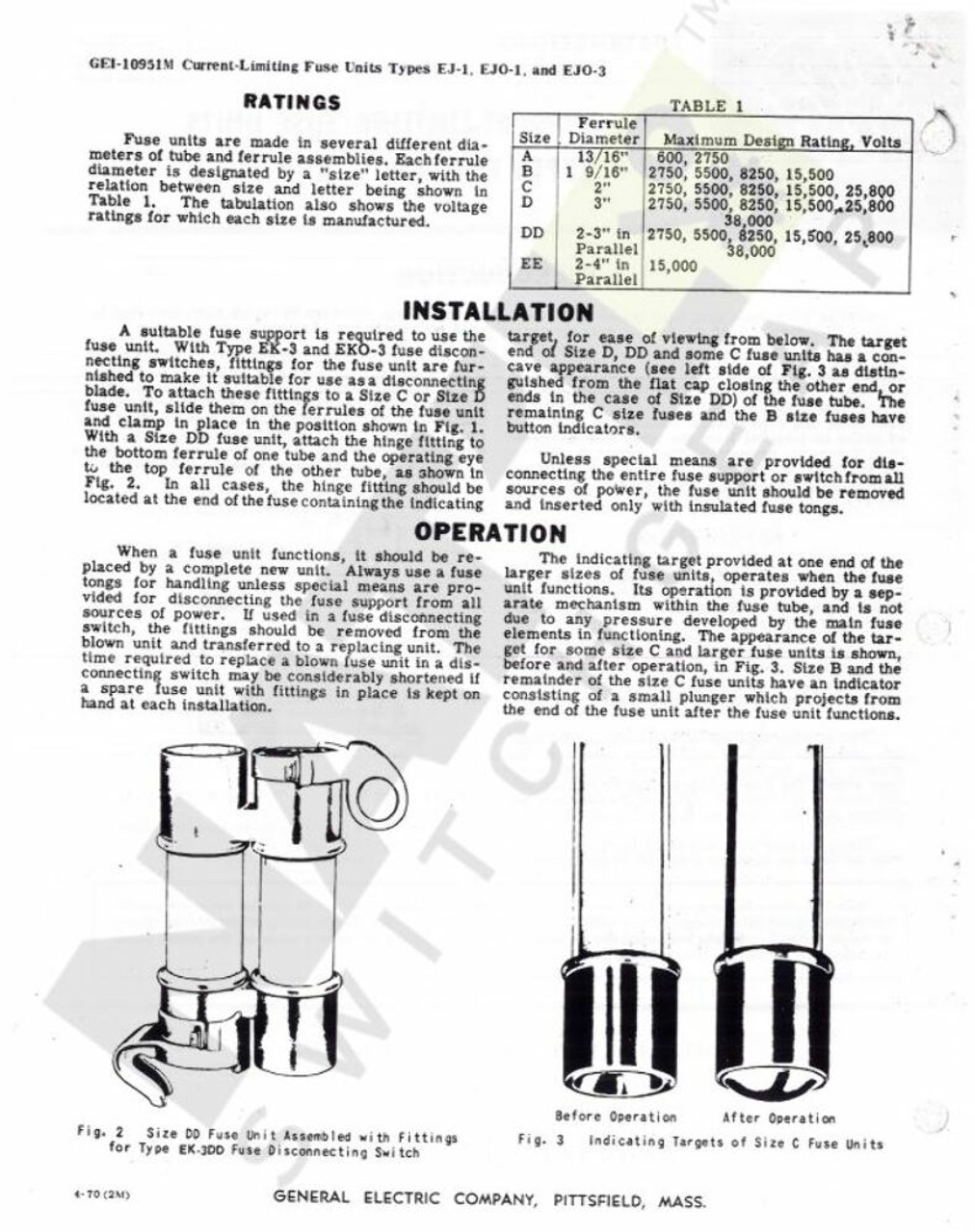 General Electric GEI-10951 Fuse Unit Holder