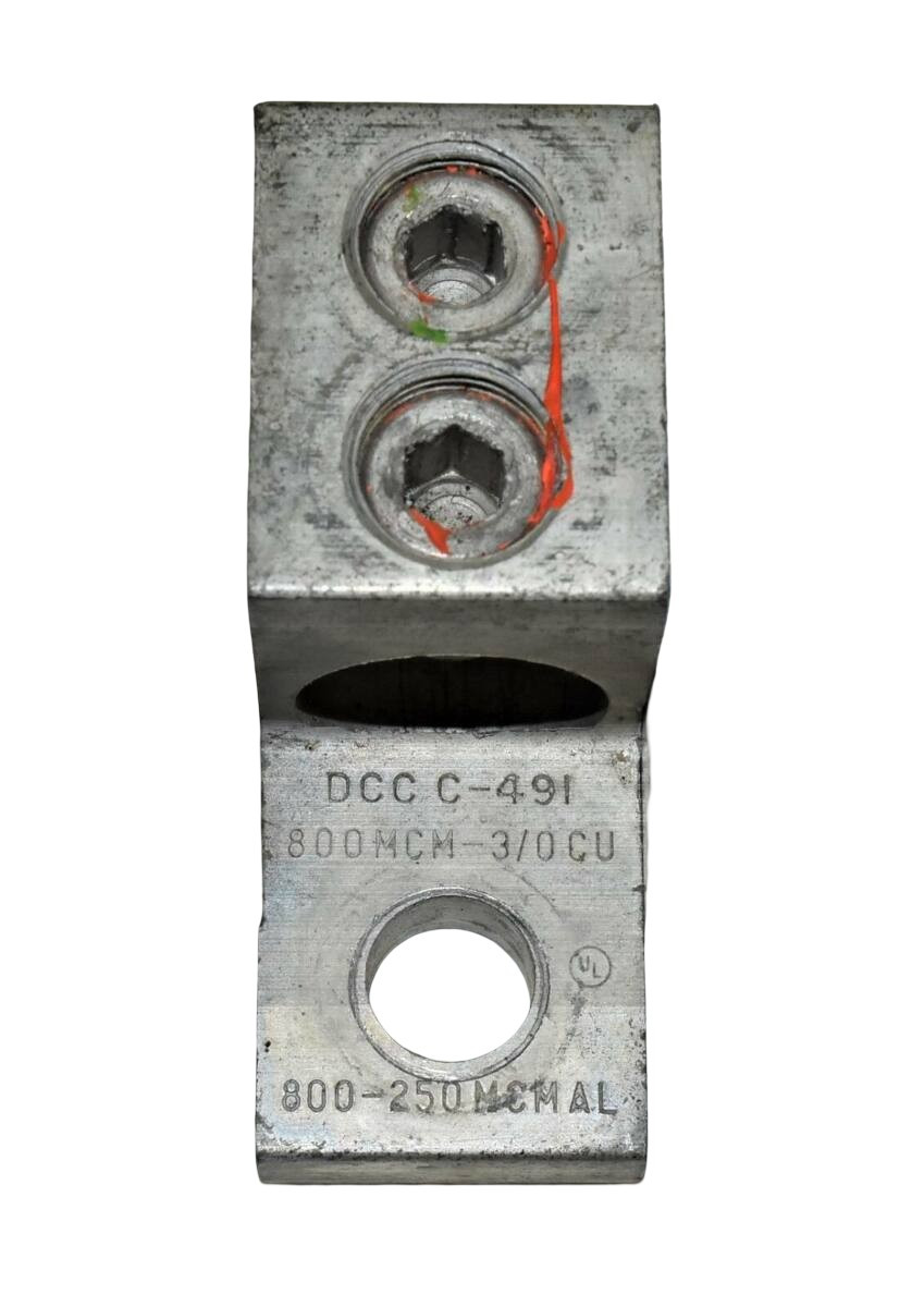 Square D DCC C-491 Aluminum Mechanical Lug – 3/0 AWG to 800 kcmil, High-Amperage Electrical Terminal