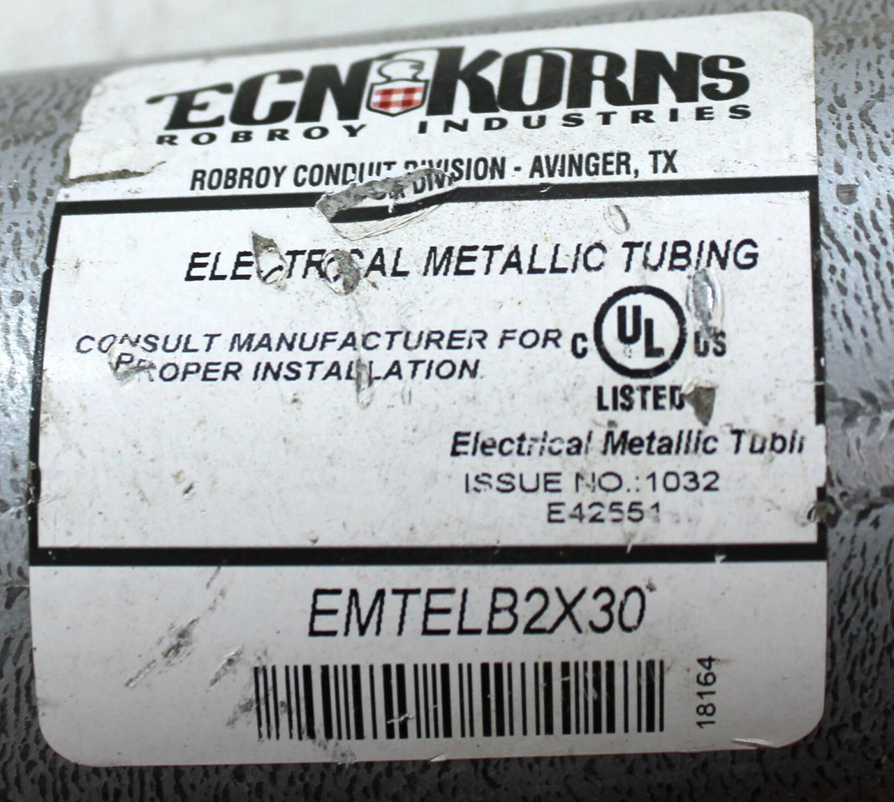 Robroy Industries EMTELB2X30 30 Degree Conduit Elbow Material: Zinc-Electroplated Steel Diameter: 2 Inch ECN/Korns