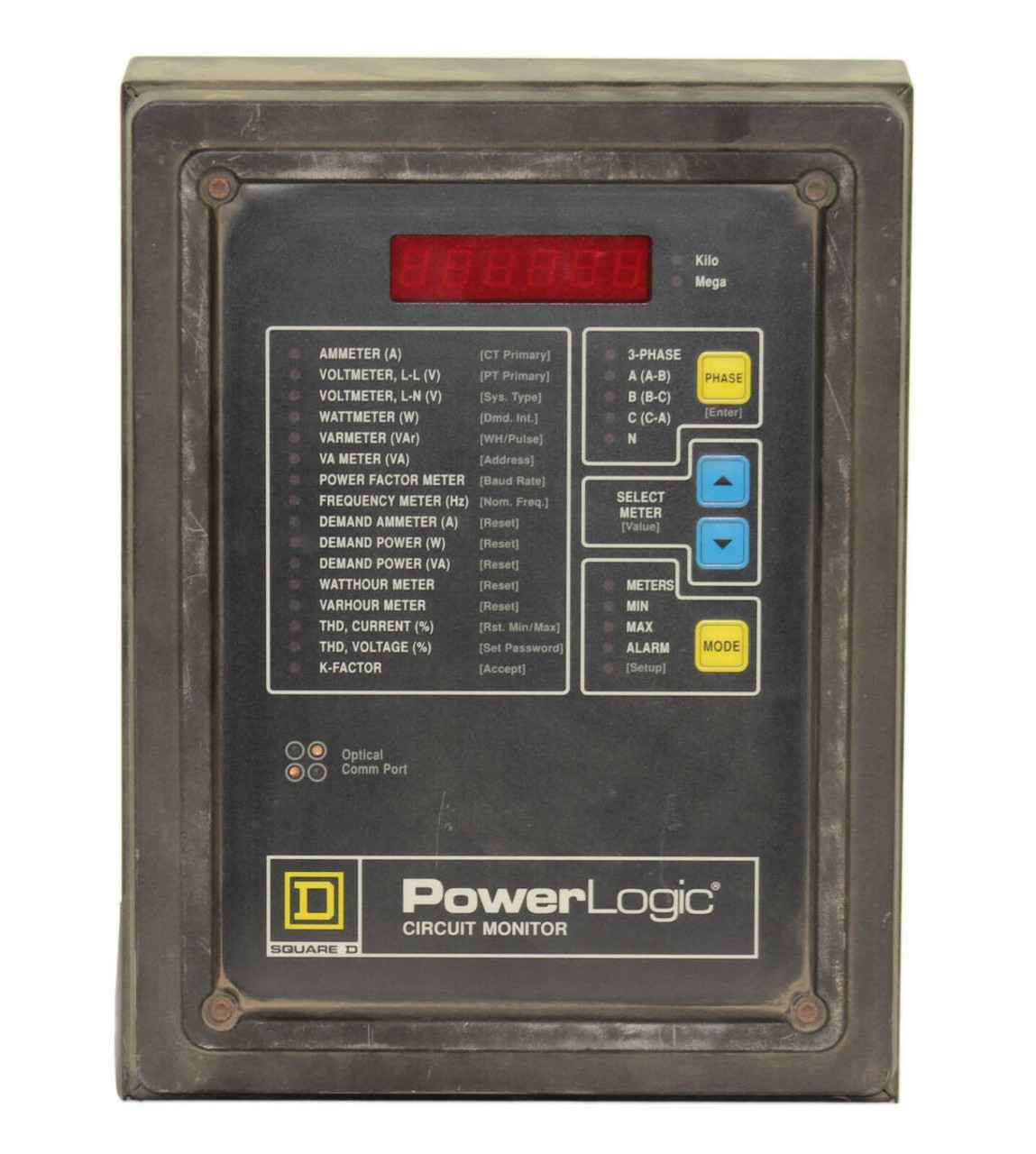 Square D CM-2350 Power Logic Circuit Monitor With IOM-44 Module Class: 3020