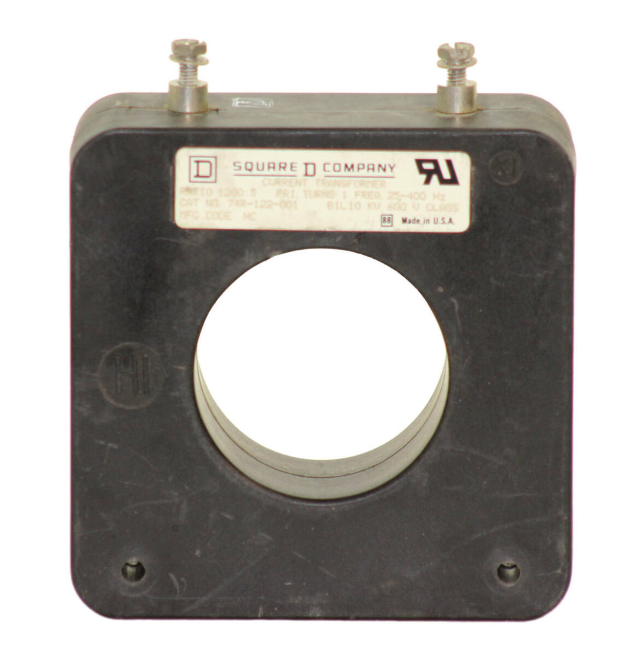 Square D 74R-122-001 Current Transformer 600V Ratio: 1200:5 24-400 Hz