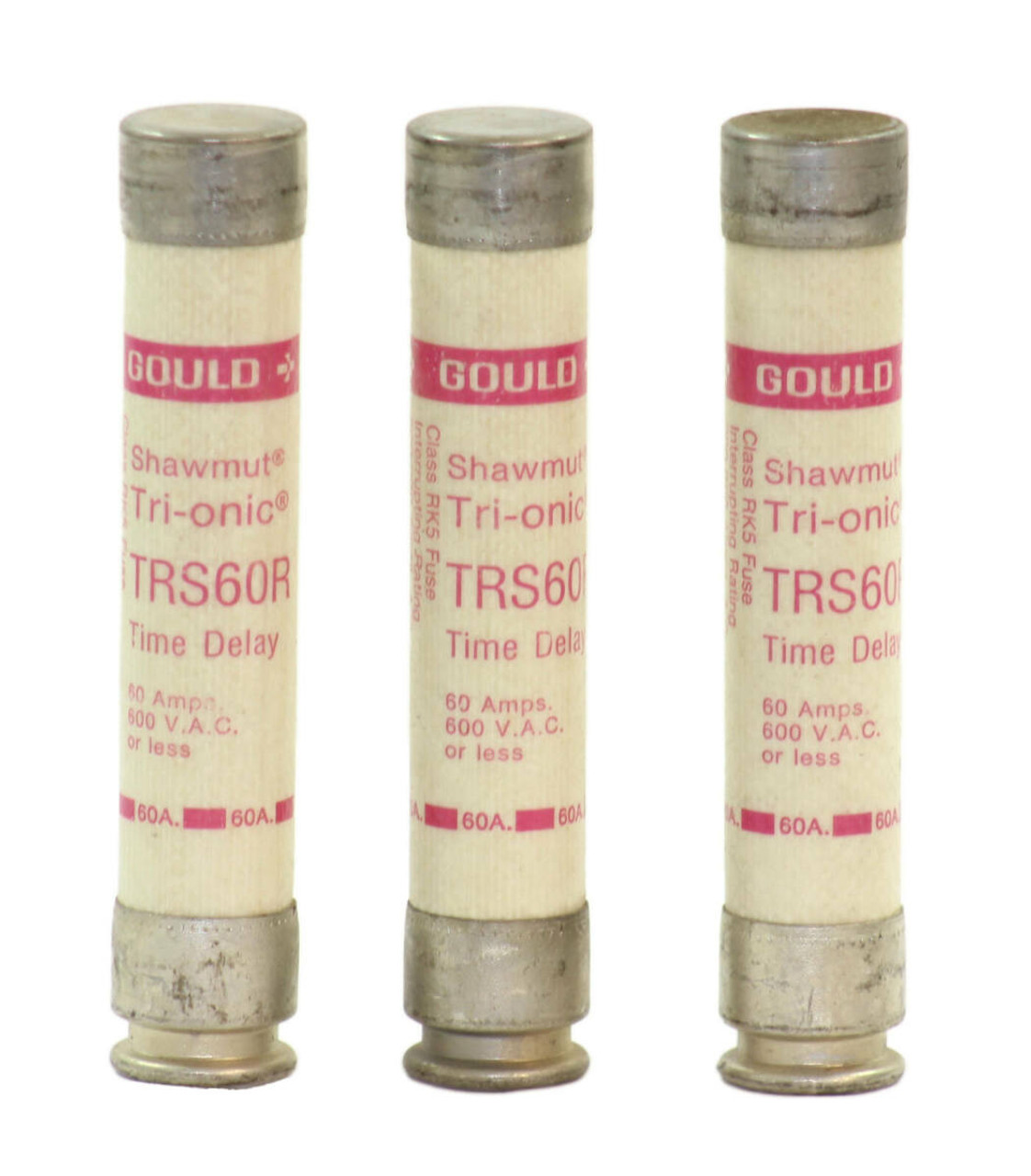 Gould Shawmut TRS60R Fuses 60A 600V Class RK5, Time Delay