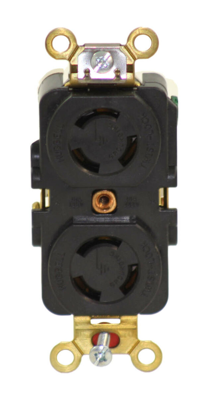 Hubbell HBL7580G Twist-Lock Duplex Receptacles Black 10/15A 125/250V 2P