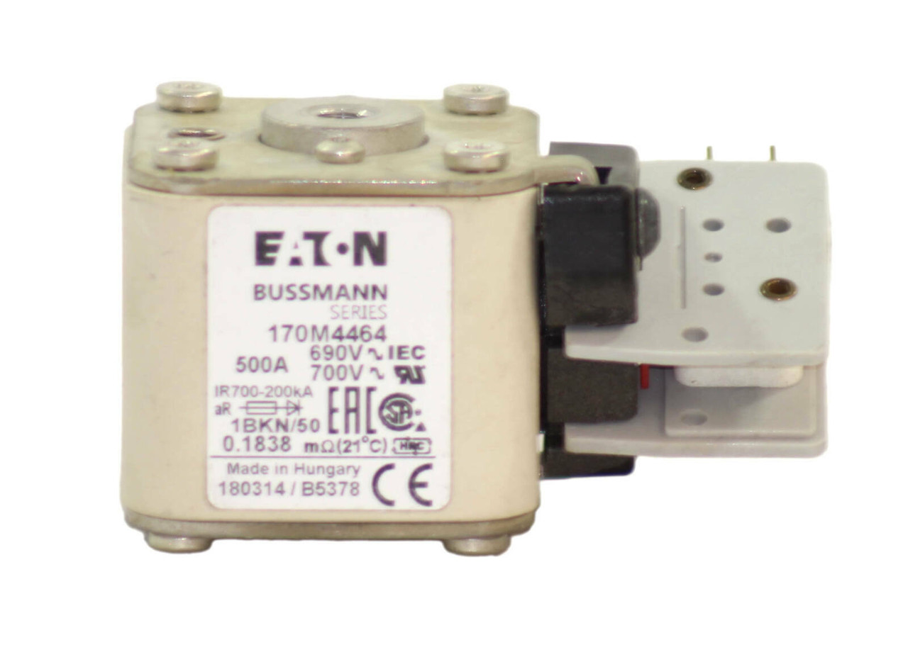 Eaton 170M4464 Fuse Link 500A 700V Square Body Size 1 IEC Single Indicator