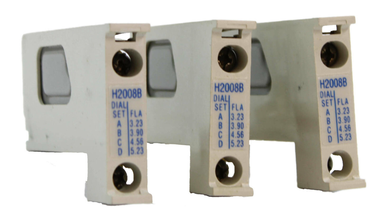 Cutler Hammer H2008B-3 Freedom Heater Coil Standard trip, Class 20, NEMA, IEC, Full Load Range 3.23A 3.9A 4.56A 5.23A Dial Positions A B C D Respectively, Overload Relay 32 or 75A