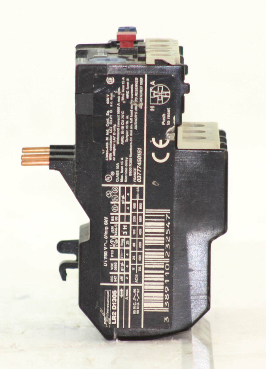 Telemecanique LR2 D1305 Overload Relay 15A 600V 3P