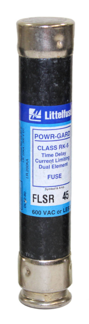 Littelfuse FLSR 45 Fuse 45A 600V Powr-Gard Class RK-5 Time Delay Current Limiting Dual Element Fuse