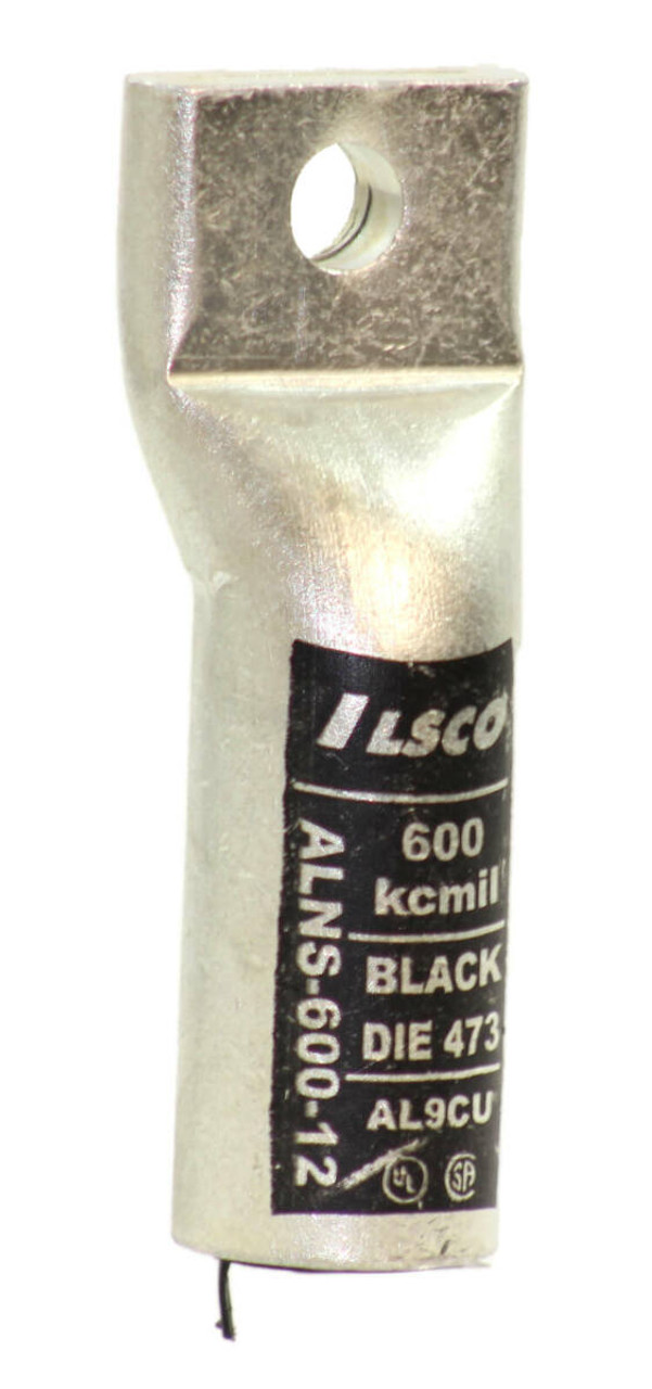 Ilsco ALNS-600-12 Compression Lug 600 kcmil 1 Hole 1/2 In Stud Long Barrel AL