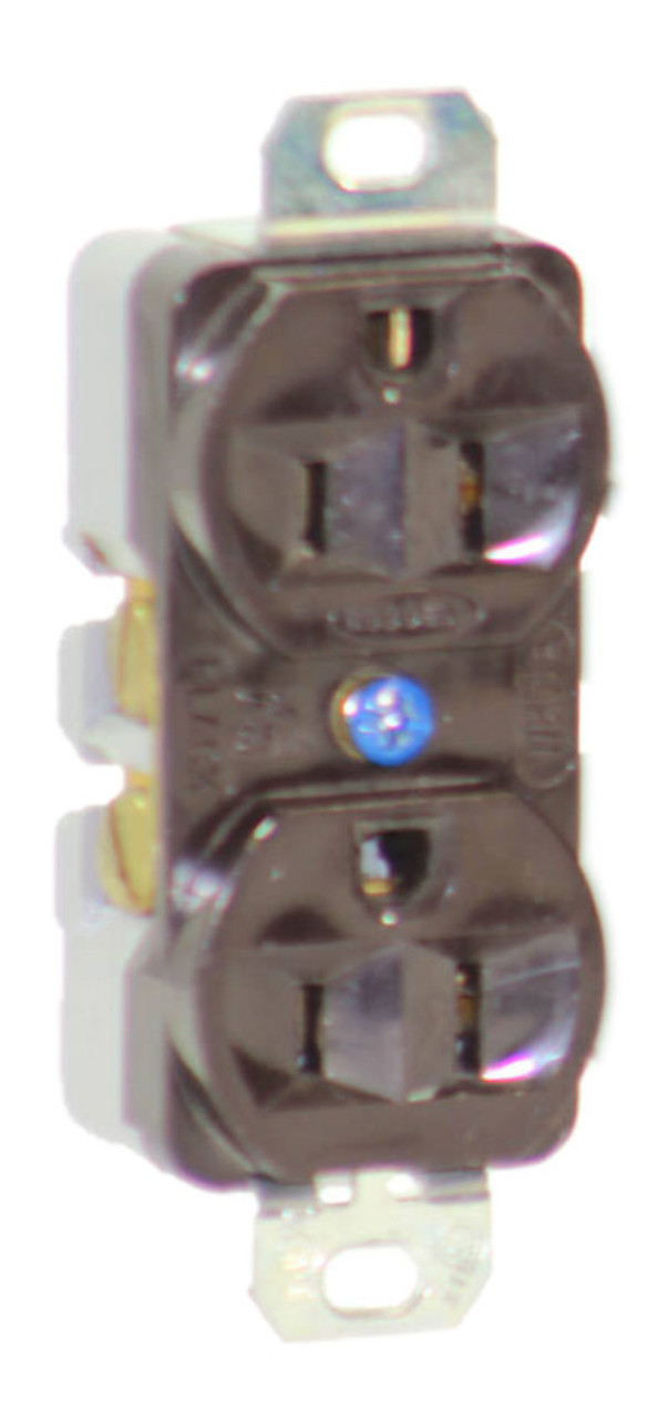 Hubbell 5252 Duplex Receptacles 15A;125V; Brown, Back and Side Wiring,