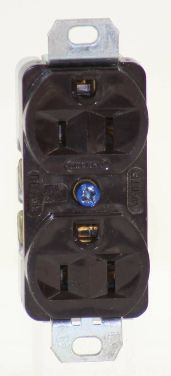 Hubbell 5252 Duplex Receptacles 15A;125V; Brown, Back and Side Wiring,