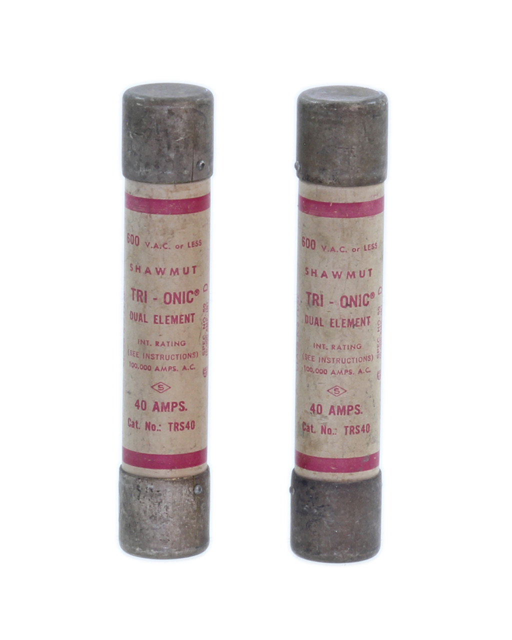 Shawmut TRS40 Fuses 40A 600V Tri-Onic Dual Element